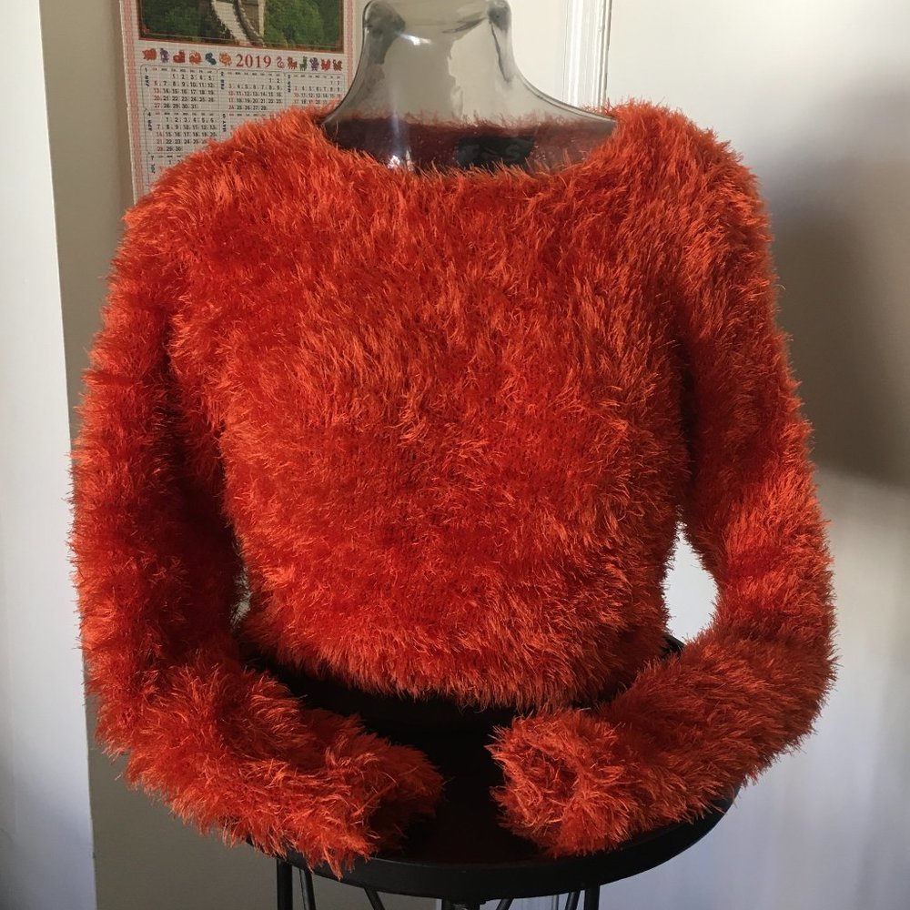 Vintage 90s Cropped Fuzzy Sweater S/M